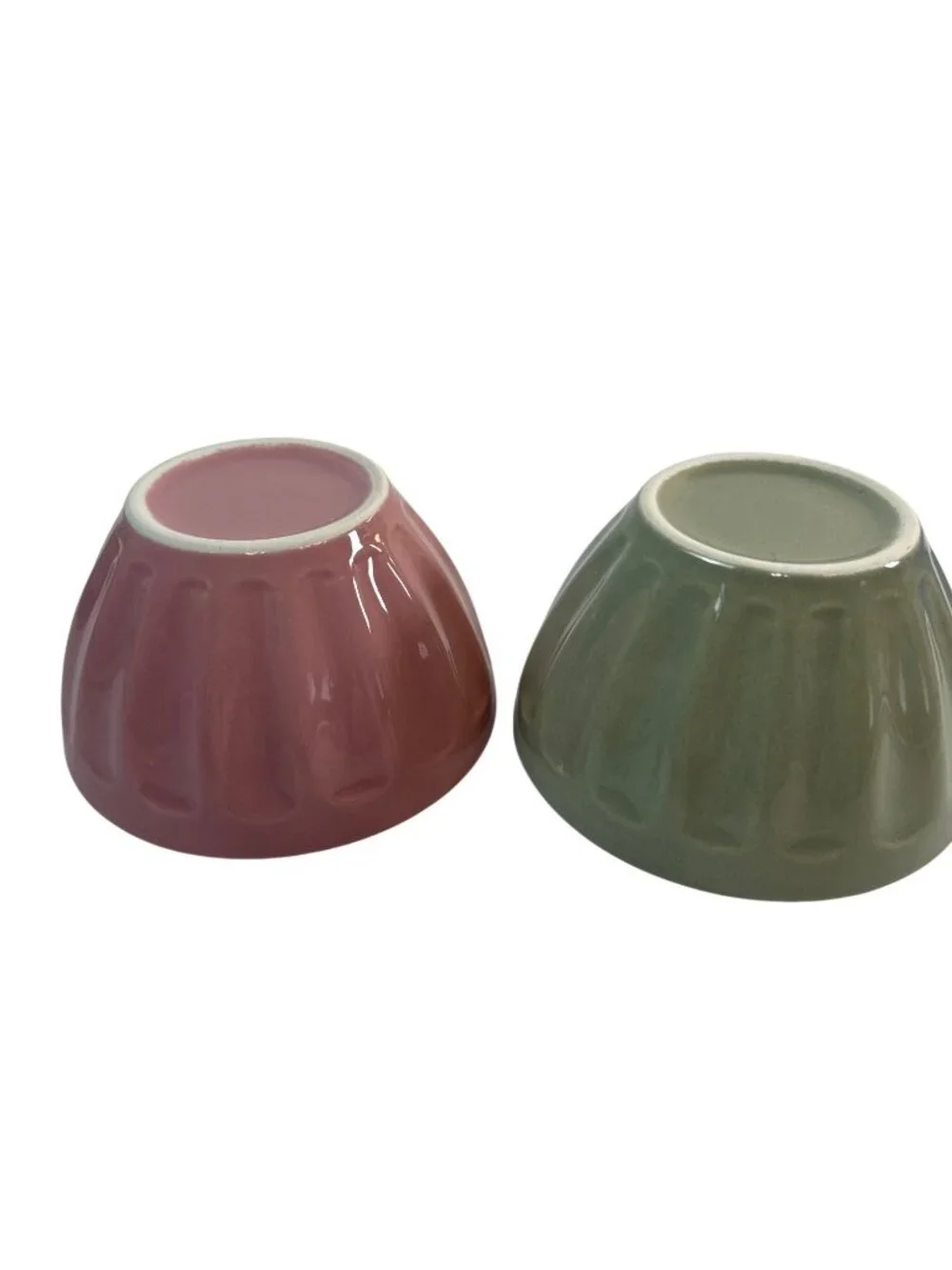 Pier 1 Prep Bowls Mini Ceramic Set of 2 Pink/Green 4
